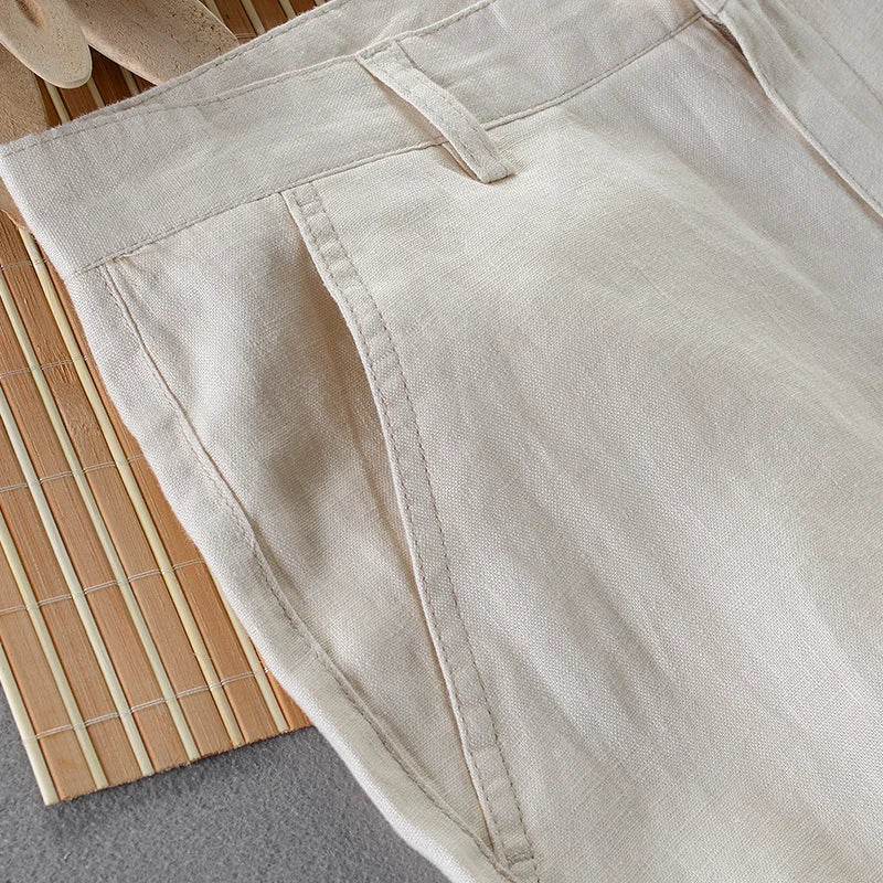 Pantalones de lino de avena