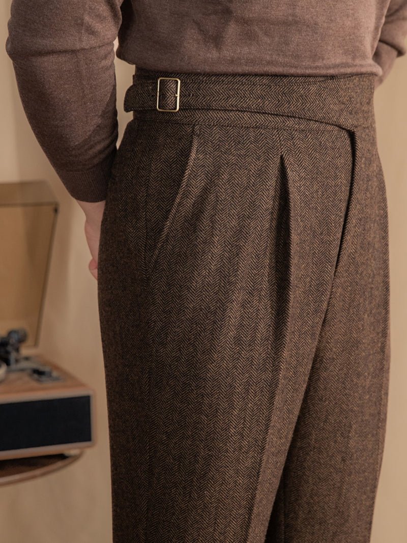 Alpen Wool Blend Pleated Trousers - Ferrigani