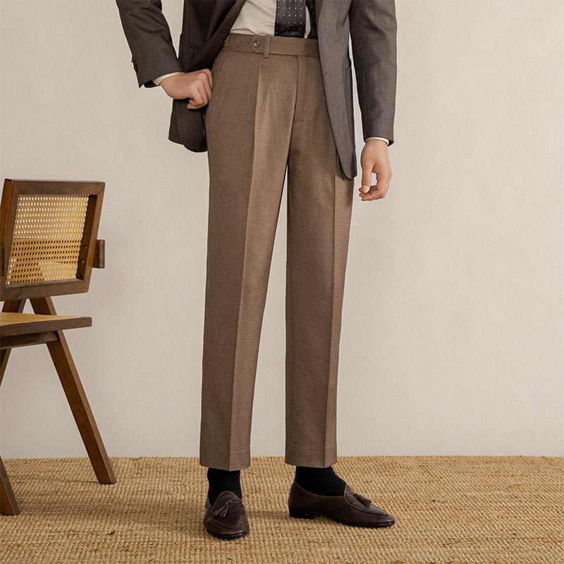 Brunello Herringbone Pleated Trousers - Ferrigani