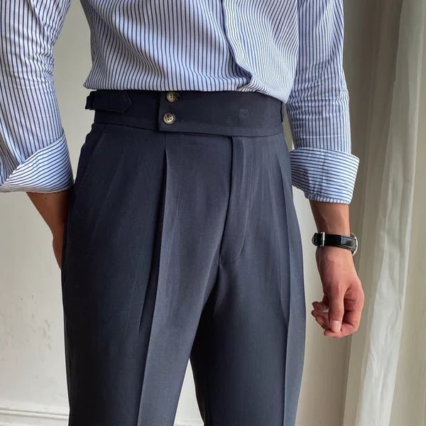 Granada Straight Fit Pleated Trousers - Ferrigani