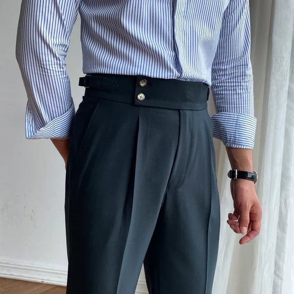 Granada Straight Fit Pleated Trousers - Ferrigani